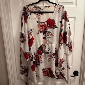 Floral Drawstring Blouse